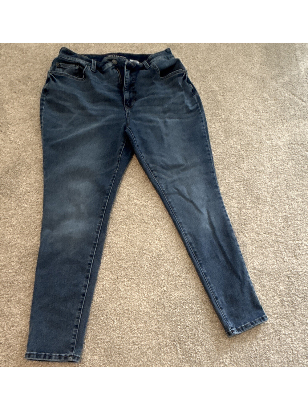 Time and Tru Women's High Rise Skinny Dark Wash Blue Denim Jeans 12 Regular